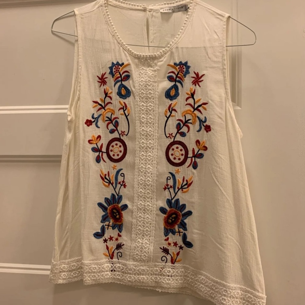White embroidered women’s top